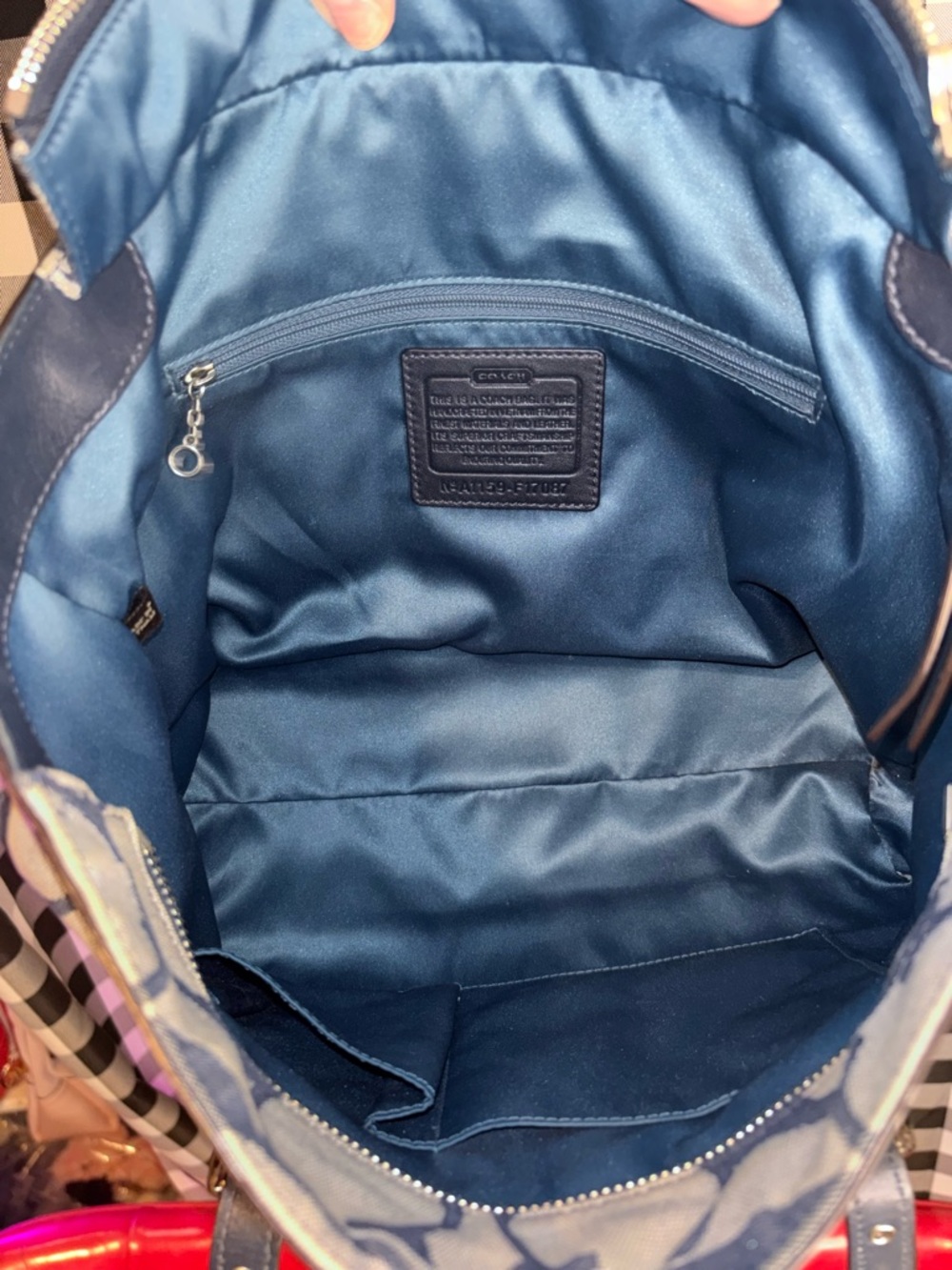 Coach Optic Blue Signature Jacquard Tote 2011 - Picture 6 of 7